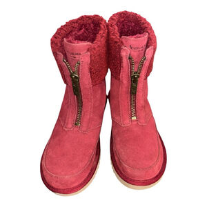Ugg-Koolaburra- LIKE NEW Red Zip Up Fur Winter Boots-Size 6